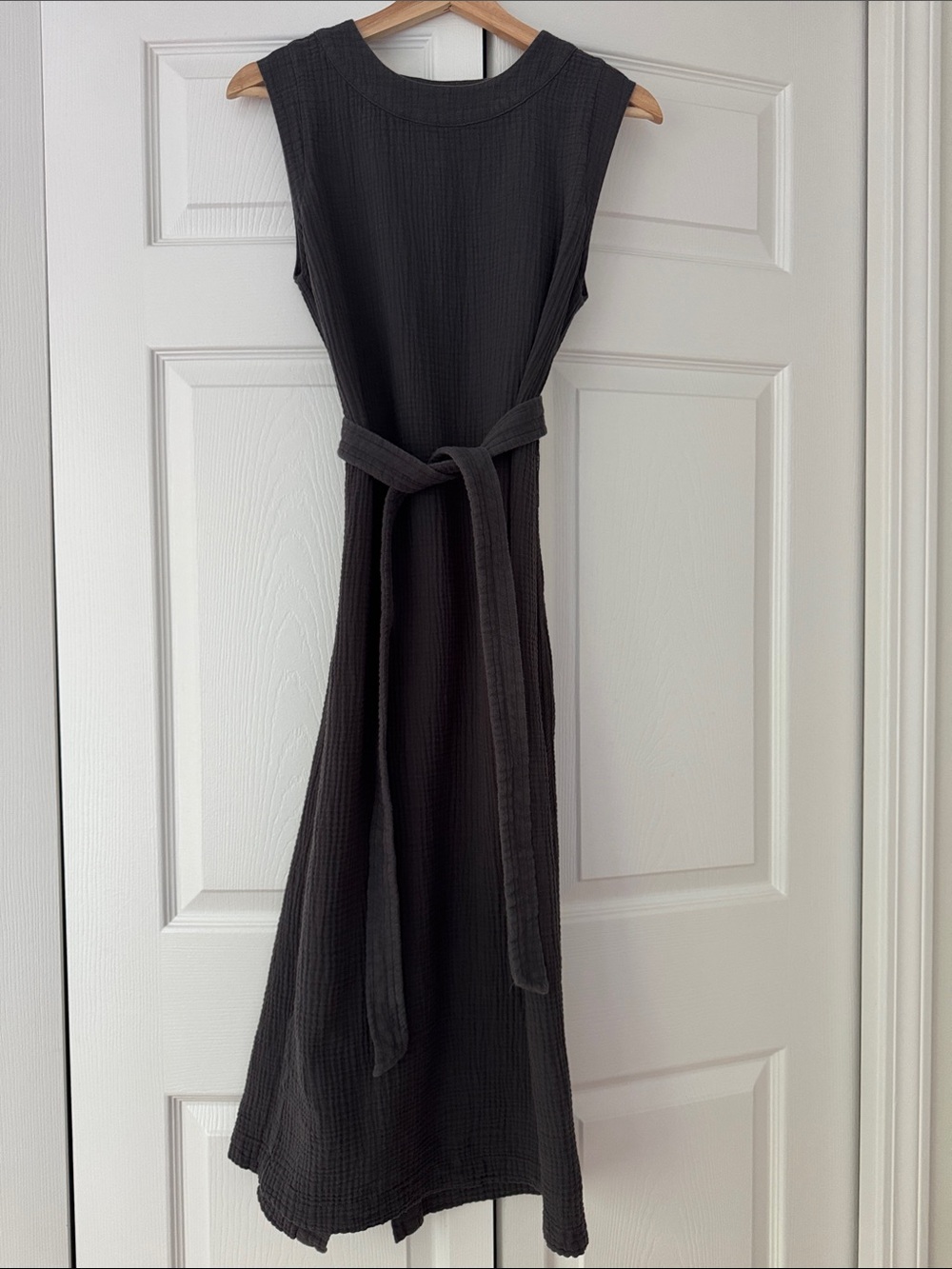 Faherty Dream Costa Organic Cotton Maxi Sleeveless Shift Dress XS, washed gray